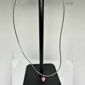 Mji Snake 925 Sterling Silver Chain with Heart Pendant